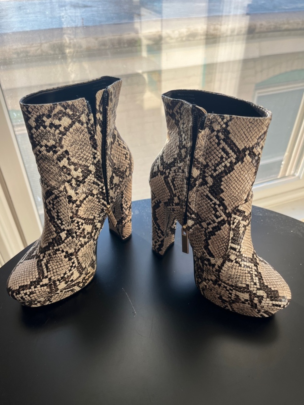Aldo Snake-Print Ankle Boots